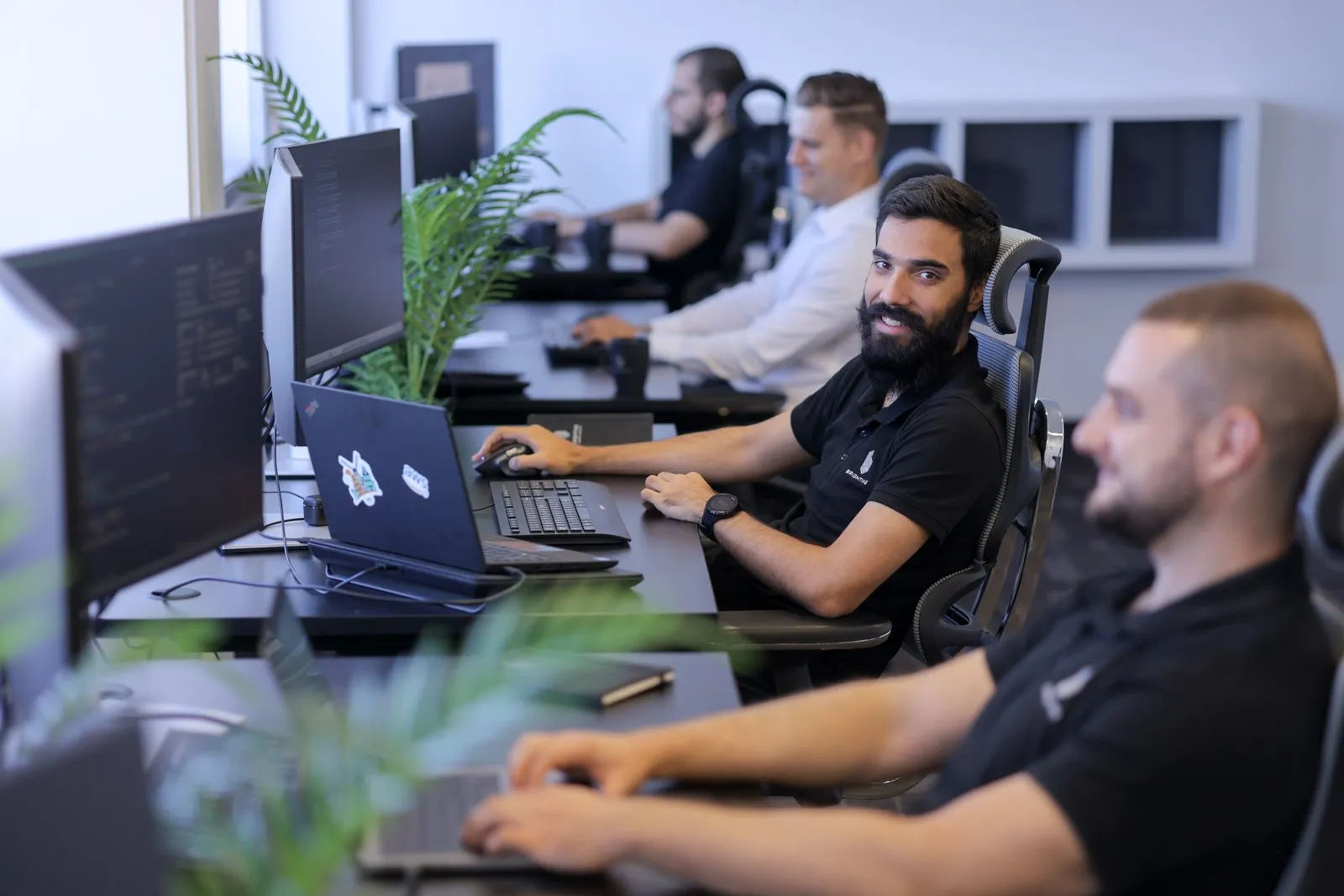 Engineers at work in the Brighting Novi Sad office
